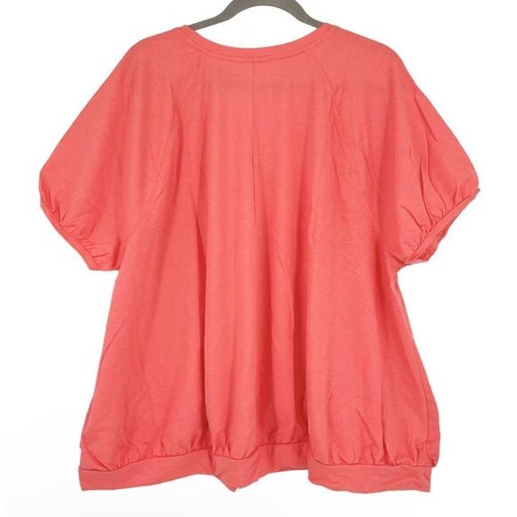 Lane Bryant French Terry Crewneck Sweatshirt Tee Coral Pink  Size 14/16 NWT - Picture 6 of 7
